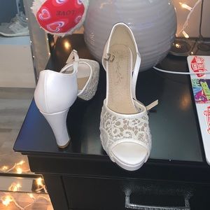 White heels, size 33, decent condition